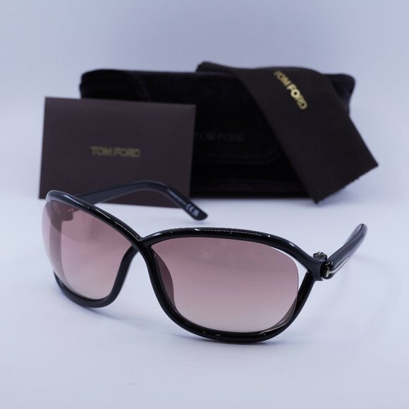 Tom Ford FT1069 01Z Fernanda Geometric Sunglasses - Shiny Black/Violet main image 8